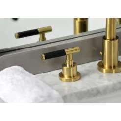 Kingston Brass Fauceture FSC895XCKL-P Kaiser Widespread Bathroom Faucet with Brass Pop-Up