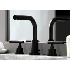Kingston Brass Fauceture FSC895XCKL-P Kaiser Widespread Bathroom Faucet with Brass Pop-Up