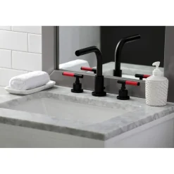 Kingston Brass Fauceture FSC895XCKL-P Kaiser Widespread Bathroom Faucet with Brass Pop-Up