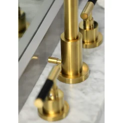 Kingston Brass Fauceture FSC895XCKL-P Kaiser Widespread Bathroom Faucet with Brass Pop-Up