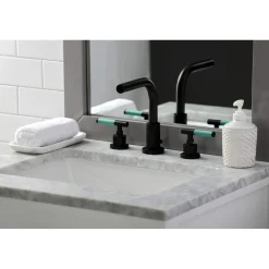 Kingston Brass Fauceture FSC895XCKL-P Kaiser Widespread Bathroom Faucet with Brass Pop-Up