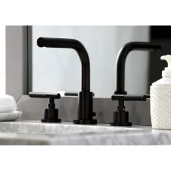 Kingston Brass Fauceture FSC895XCKL-P Kaiser Widespread Bathroom Faucet with Brass Pop-Up