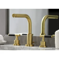 Kingston Brass Fauceture FSC895XCKL-P Kaiser Widespread Bathroom Faucet with Brass Pop-Up