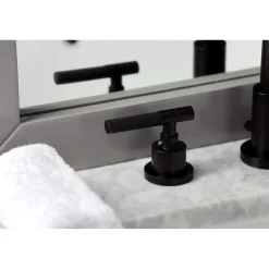 Kingston Brass Fauceture FSC895XCKL-P Kaiser Widespread Bathroom Faucet with Brass Pop-Up