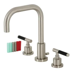 Kingston Brass Fauceture FSC893XCKL-P Kaiser Widespread Bathroom Faucet with Brass Pop-Up