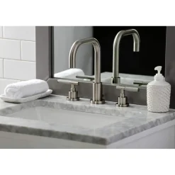 Kingston Brass Fauceture FSC893XCKL-P Kaiser Widespread Bathroom Faucet with Brass Pop-Up