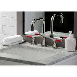 Kingston Brass Fauceture FSC893XCKL-P Kaiser Widespread Bathroom Faucet with Brass Pop-Up