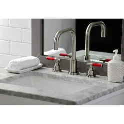 Kingston Brass Fauceture FSC893XCKL-P Kaiser Widespread Bathroom Faucet with Brass Pop-Up