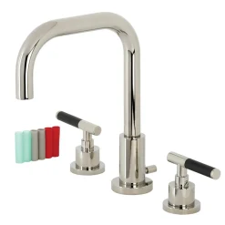 Kingston Brass Fauceture FSC893XCKL-P Kaiser Widespread Bathroom Faucet with Brass Pop-Up