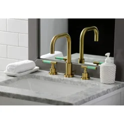Kingston Brass Fauceture FSC893XCKL-P Kaiser Widespread Bathroom Faucet with Brass Pop-Up