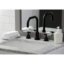 Kingston Brass Fauceture FSC893XCKL-P Kaiser Widespread Bathroom Faucet with Brass Pop-Up