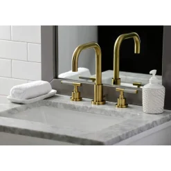 Kingston Brass Fauceture FSC893XCKL-P Kaiser Widespread Bathroom Faucet with Brass Pop-Up