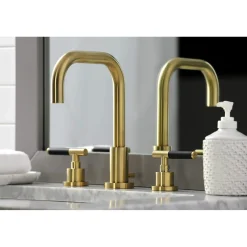 Kingston Brass Fauceture FSC893XCKL-P Kaiser Widespread Bathroom Faucet with Brass Pop-Up