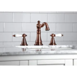 Kingston Brass Fauceture FSC197PLAC English Classic Widespread Bathroom Faucet, Antique Copper