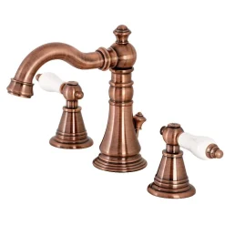 Kingston Brass Fauceture FSC197PLAC English Classic Widespread Bathroom Faucet, Antique Copper