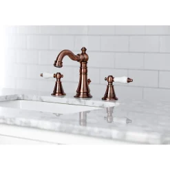 Kingston Brass Fauceture FSC197PLAC English Classic Widespread Bathroom Faucet, Antique Copper