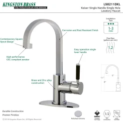 Kingston Brass Fauceture Kaiser Single-Handle Bathroom Faucet with Drain