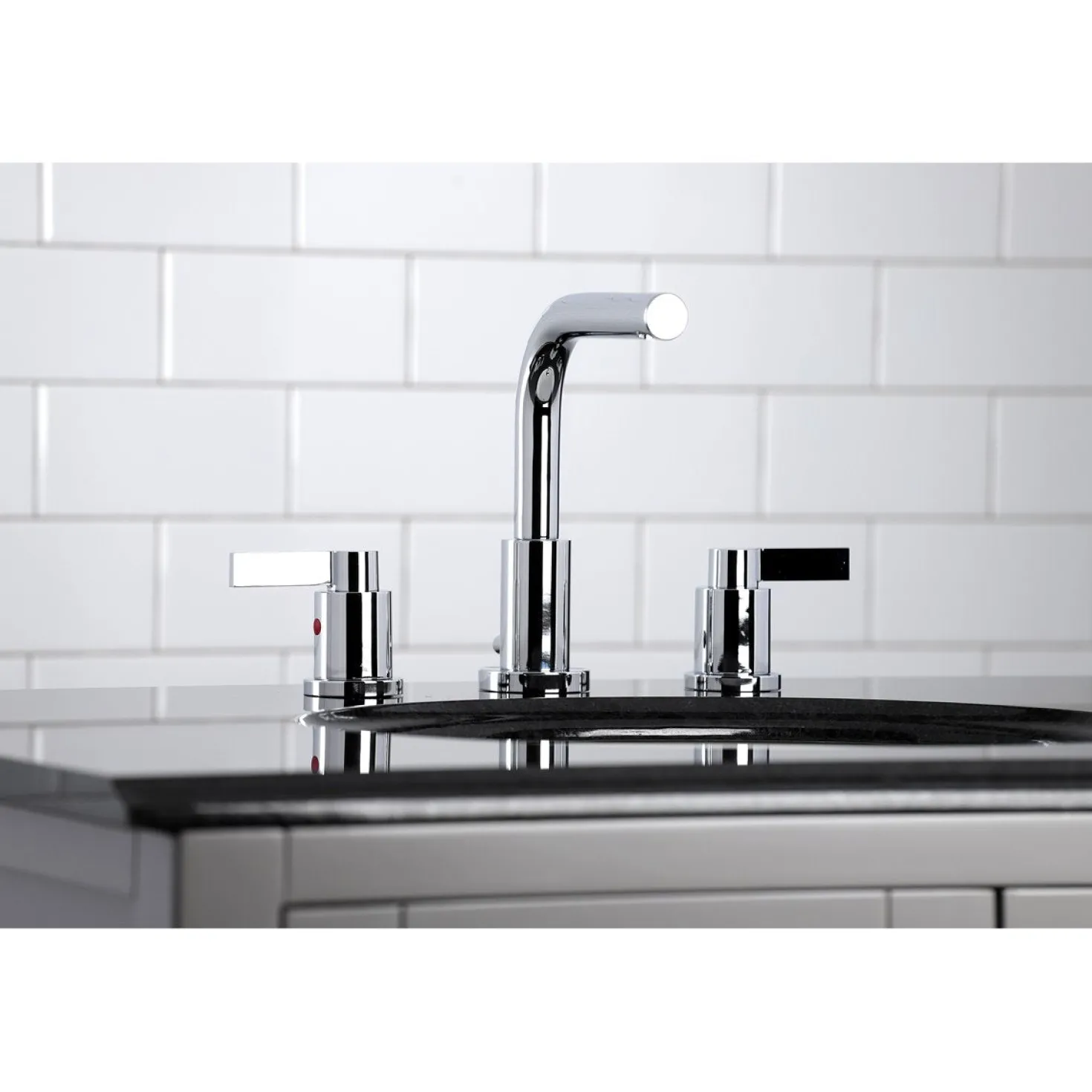 Kingston Brass Fauceture NuvoFusion 8-Inch Widespread Bathroom Faucet