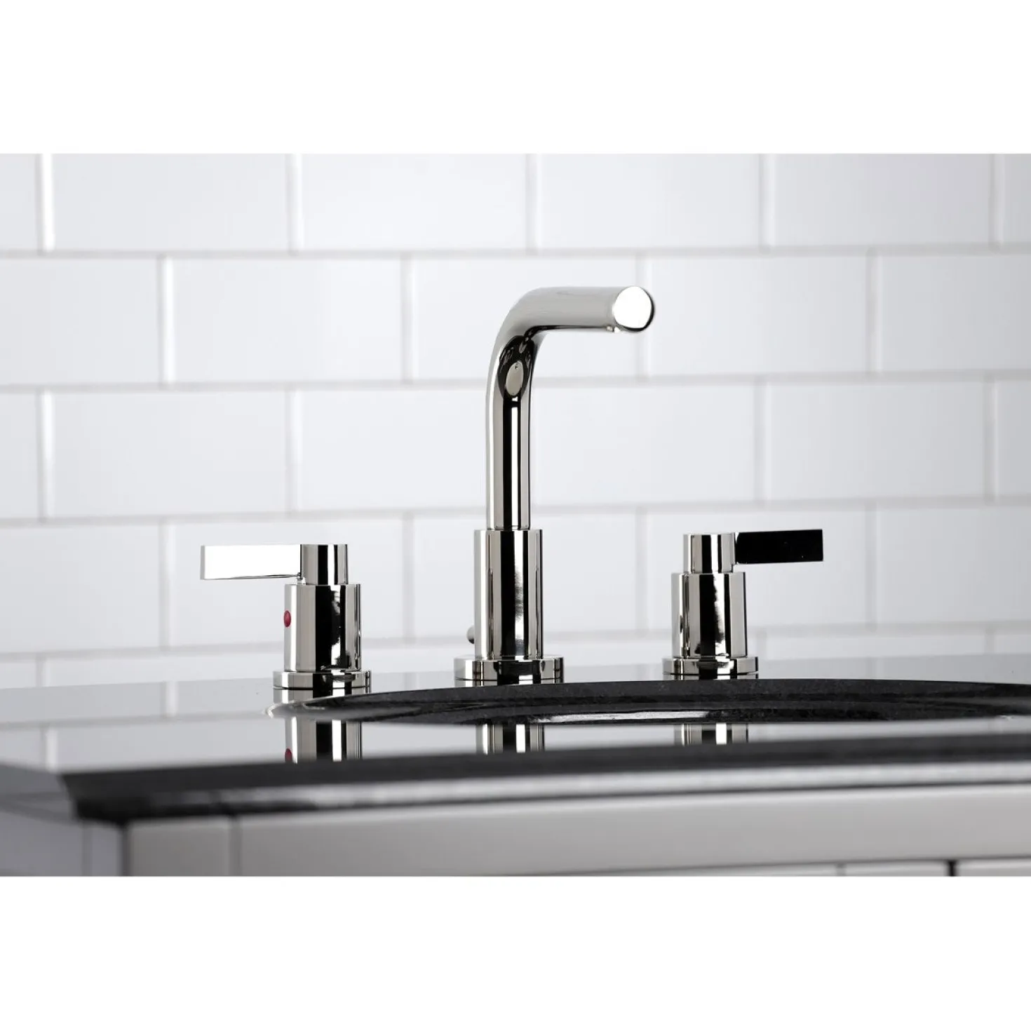 Kingston Brass Fauceture NuvoFusion 8-Inch Widespread Bathroom Faucet