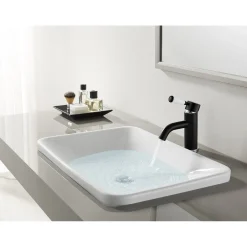 Kingston Brass Fauceture Paris Single-Handle Bathroom Faucet with Drain and Deck Plate