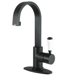 Kingston Brass Fauceture Paris Single-Handle Bathroom Faucet with Deck Plate and Drain