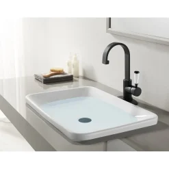 Kingston Brass Fauceture Paris Single-Handle Bathroom Faucet with Deck Plate and Drain