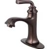 Kingston Brass Fauceture Restoration Single-Handle Bathroom Faucet with Push-Up Drain and Deck Plate