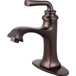 Kingston Brass Fauceture Restoration Single-Handle Bathroom Faucet with Push-Up Drain and Deck Plate