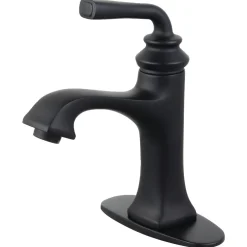 Kingston Brass Fauceture Restoration Single-Handle Bathroom Faucet with Push-Up Drain and Deck Plate