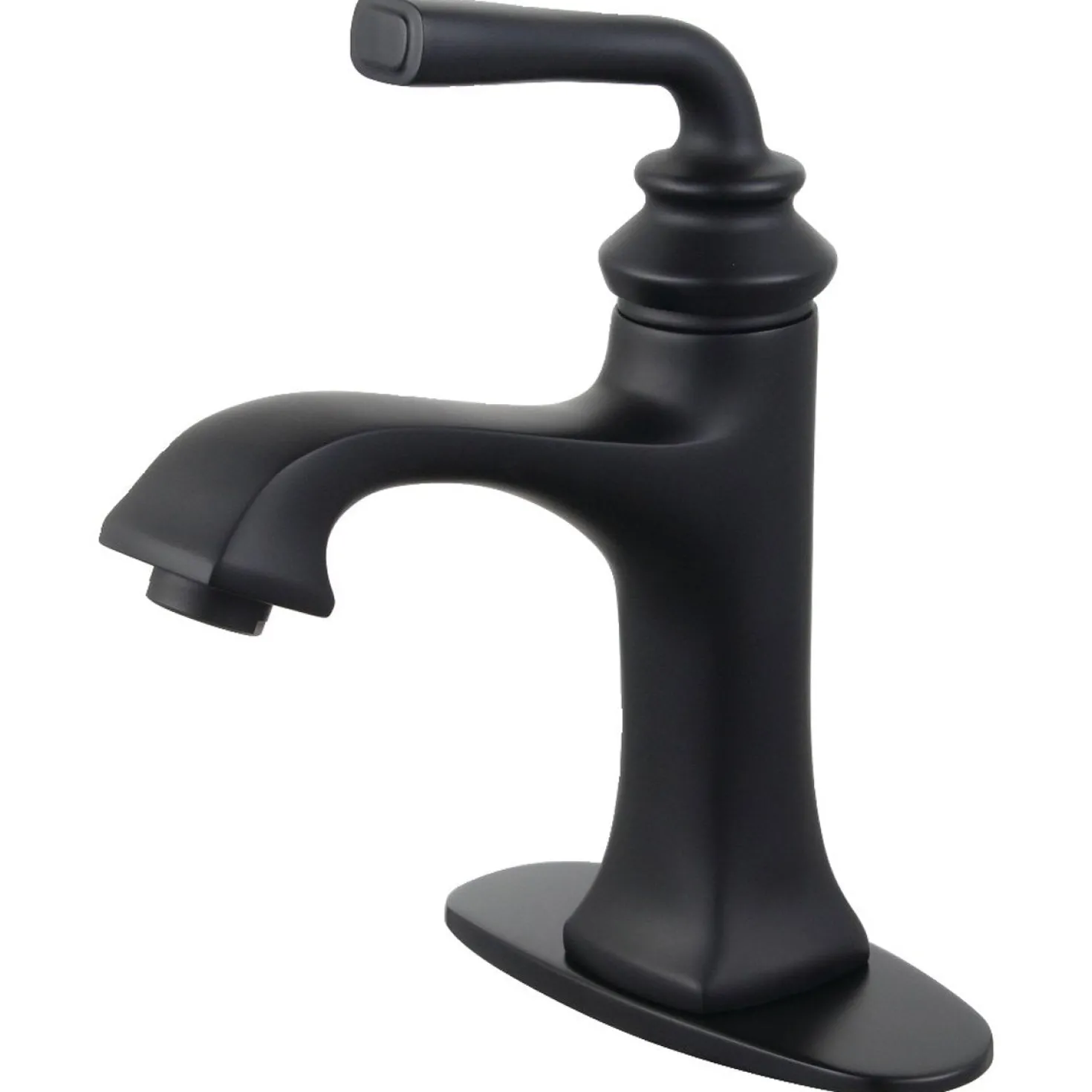 Kingston Brass Fauceture Restoration Single-Handle Bathroom Faucet with Push-Up Drain and Deck Plate