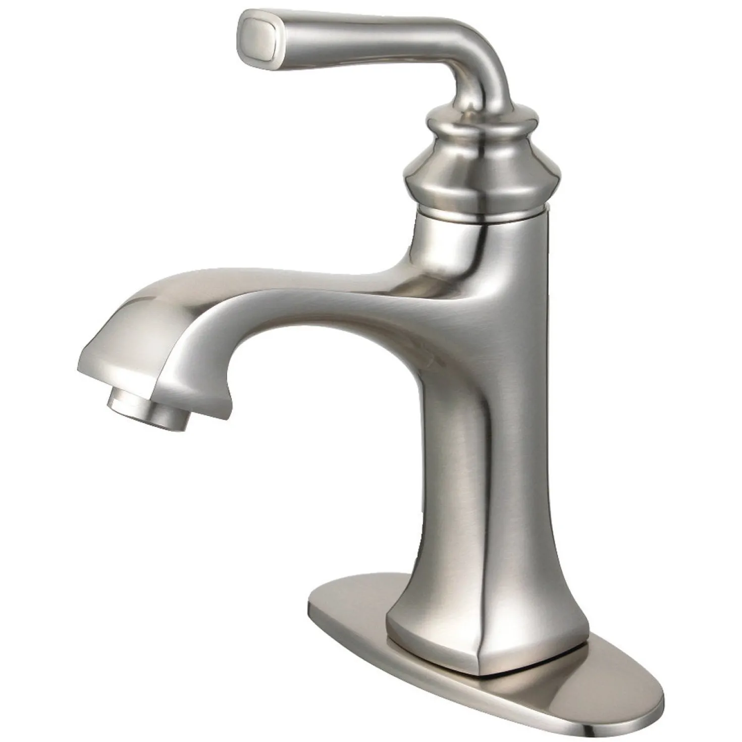 Kingston Brass Fauceture Restoration Single-Handle Bathroom Faucet with Push-Up Drain and Deck Plate
