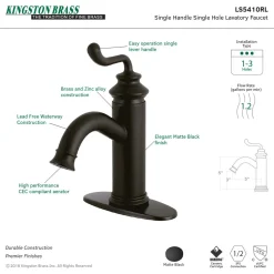 Kingston Brass Fauceture Royale Single-Handle Monoblock Bathroom Faucet