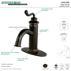 Kingston Brass Fauceture Royale Single-Handle Monoblock Bathroom Faucet