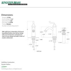 Kingston Brass Fauceture Royale Single-Handle Monoblock Bathroom Faucet