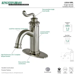 Kingston Brass Fauceture Royale Single-Handle Monoblock Bathroom Faucet