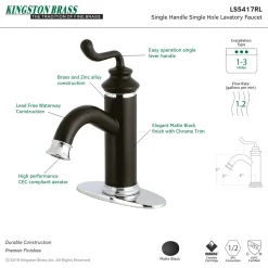 Kingston Brass Fauceture Royale Single-Handle Monoblock Bathroom Faucet