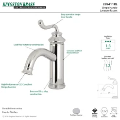 Kingston Brass Fauceture Royale Single-Handle Monoblock Bathroom Faucet