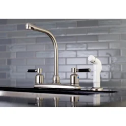 Kingston Brass FB718DKL Centerset Kitchen Faucet in Brushed Nickel