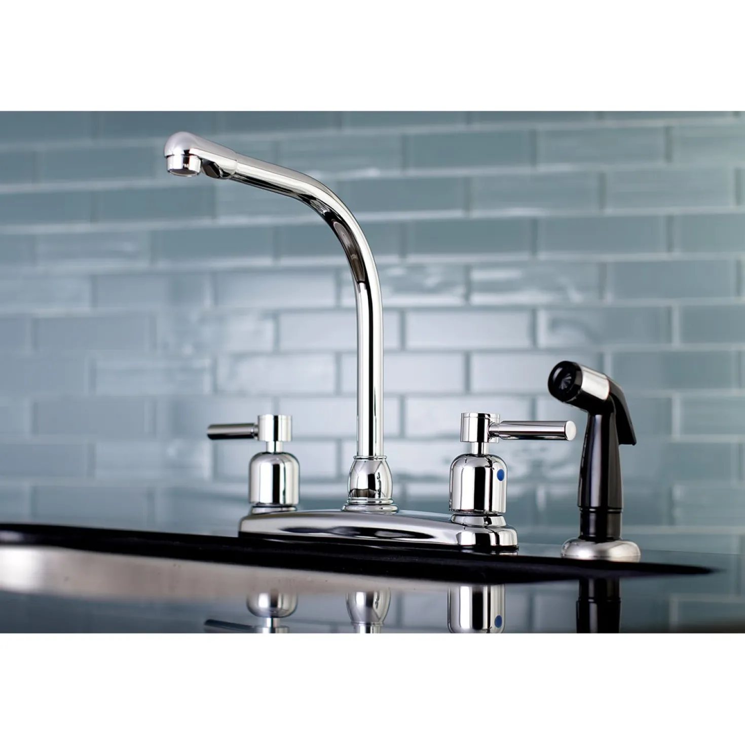 Kingston Brass FB751DL Centerset Kitchen Faucet in Polished Chrome