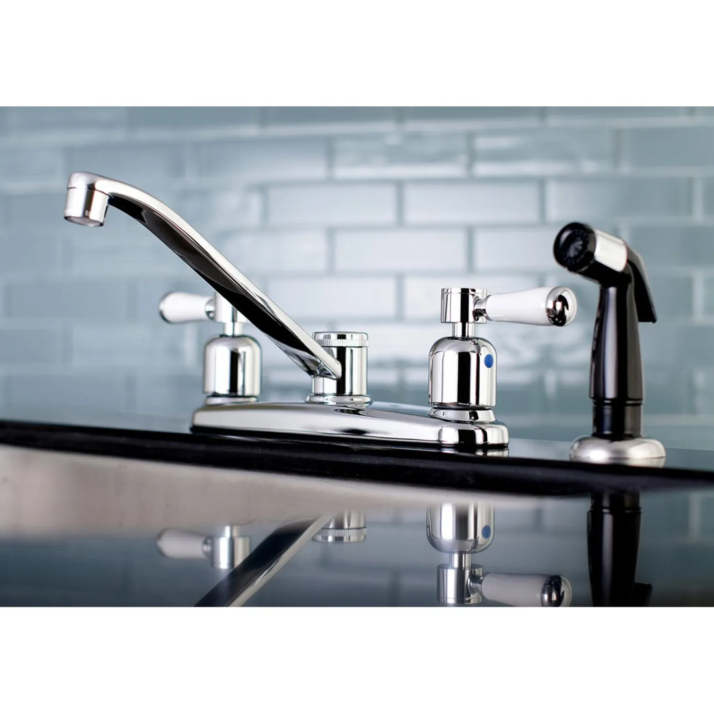 Kingston Brass FB112DPL Centerset Kitchen Faucet in Polished Chrome