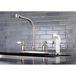 Kingston Brass FB718DPL Centerset Kitchen Faucet in Brushed Nickel