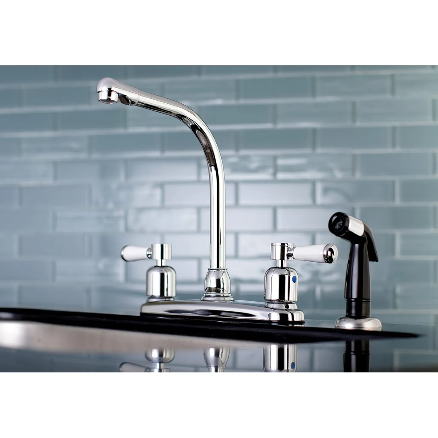 Kingston Brass FB751DPL Centerset Kitchen Faucet in Polished Chrome