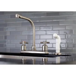 Kingston Brass FB718DX Centerset Kitchen Faucet in Brushed Nickel