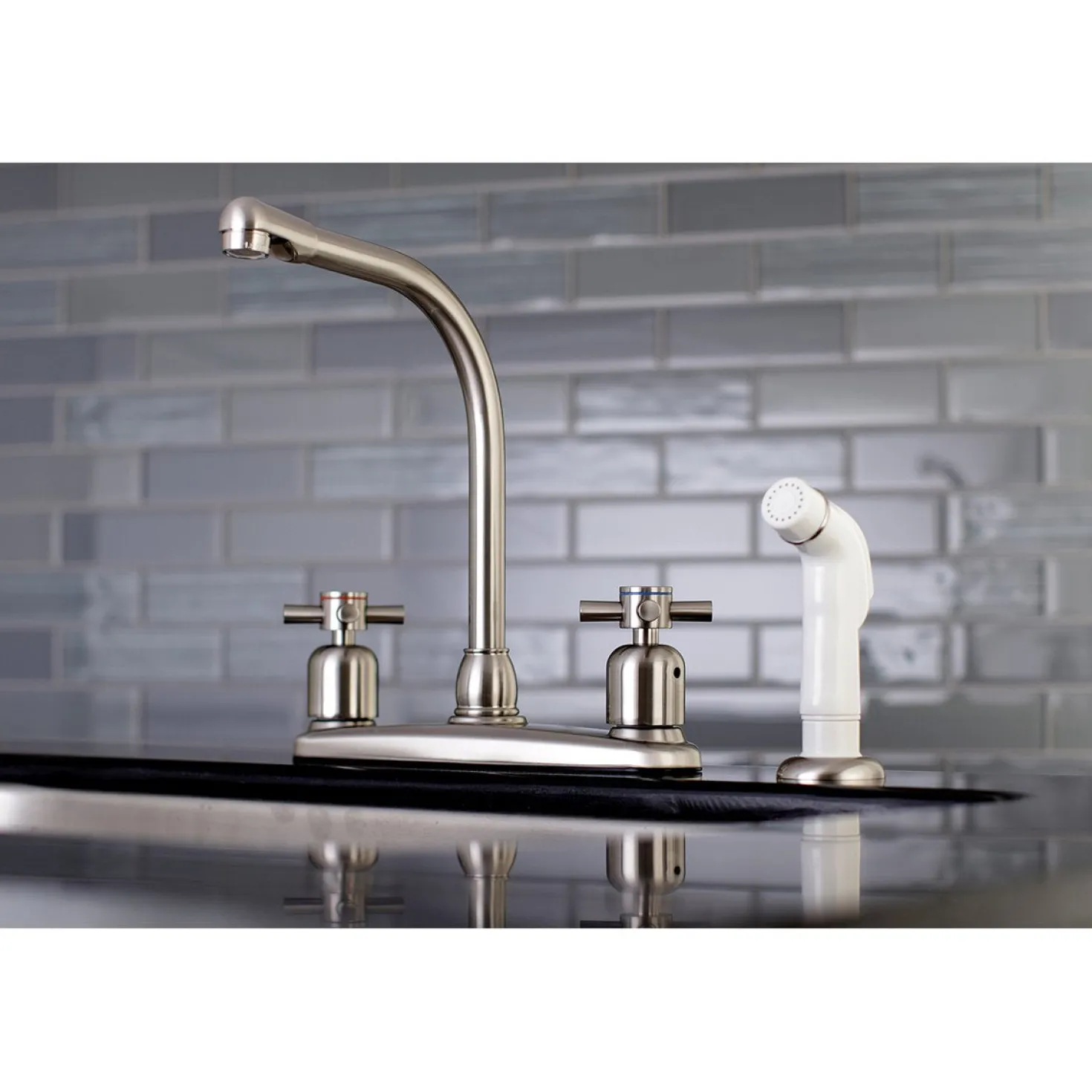 Kingston Brass FB718DX Centerset Kitchen Faucet in Brushed Nickel