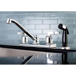 Kingston Brass FB122EFL Centerset Kitchen Faucet in Polished Chrome