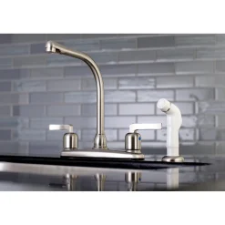 Kingston Brass FB718EFL Centerset Kitchen Faucet in Brushed Nickel