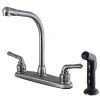 Kingston Brass FB754SP Centerset Kitchen Faucet in Black Stainless