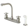 Kingston Brass FB718ZX Centerset Kitchen Faucet in Brushed Nickel