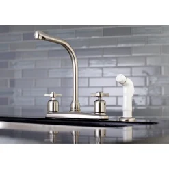 Kingston Brass FB718ZX Centerset Kitchen Faucet in Brushed Nickel