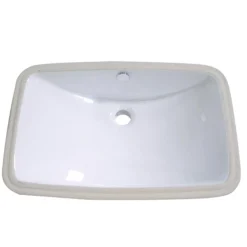 Kingston Brass Forum White China Undermount Bathroom Sink with Overflow Hole